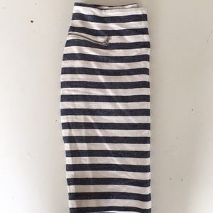 Ann Taylor striped, cotton, linen pencil skirt, 4